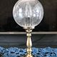 small 80's table lamp in glass and gold metal