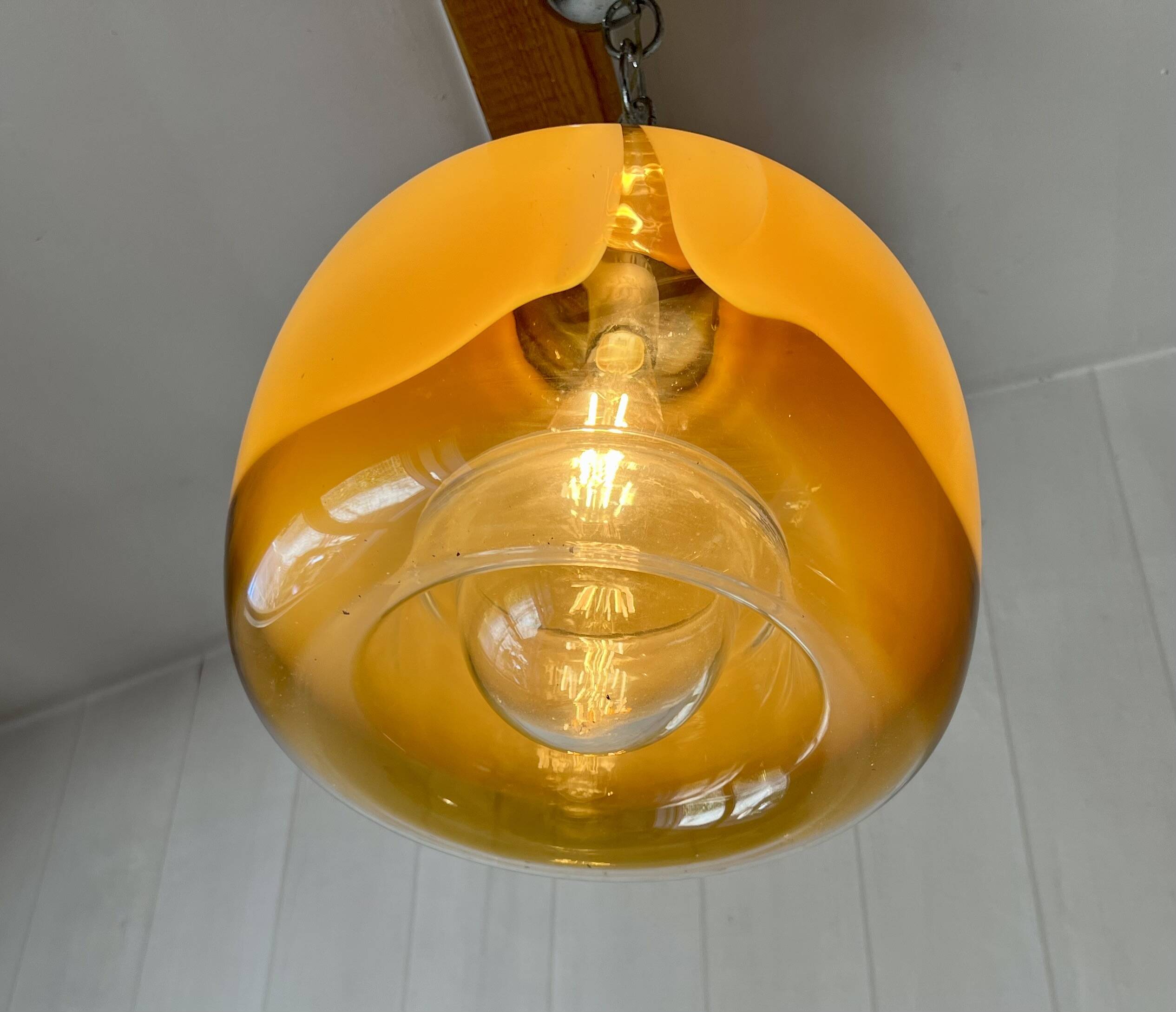 Large Murano Mazzega pendant light from the 70s