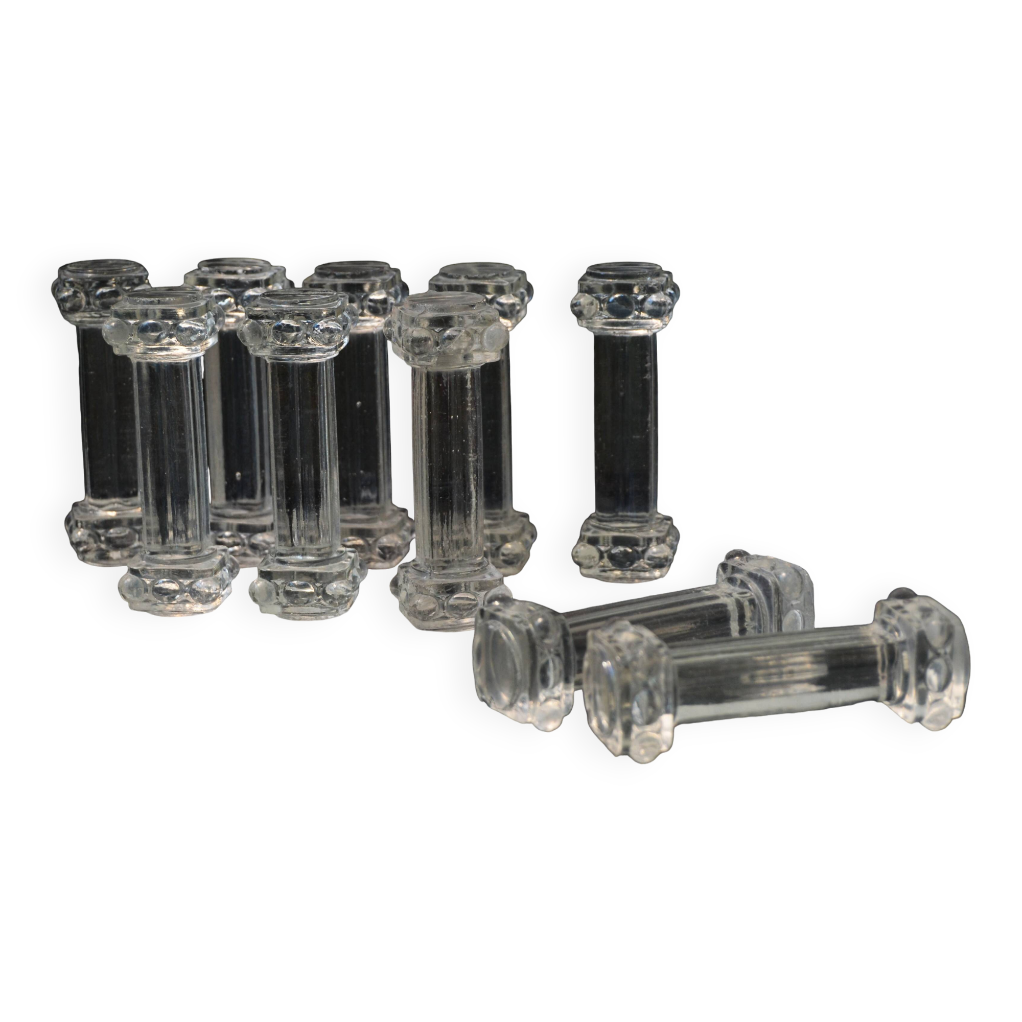 Lot of 10 Mid Century Val Saint Lambert Crystal Knife Rests