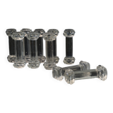 Lot of 10 Mid Century Val Saint Lambert Crystal Knife Rests