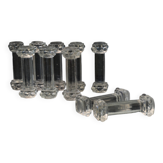 Lot of 10 Mid Century Val Saint Lambert Crystal Knife Rests
