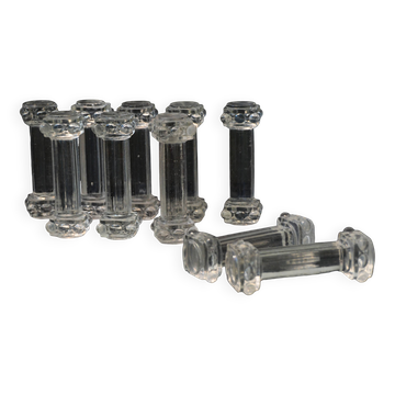 Lot of 10 Mid Century Val Saint Lambert Crystal Knife Rests