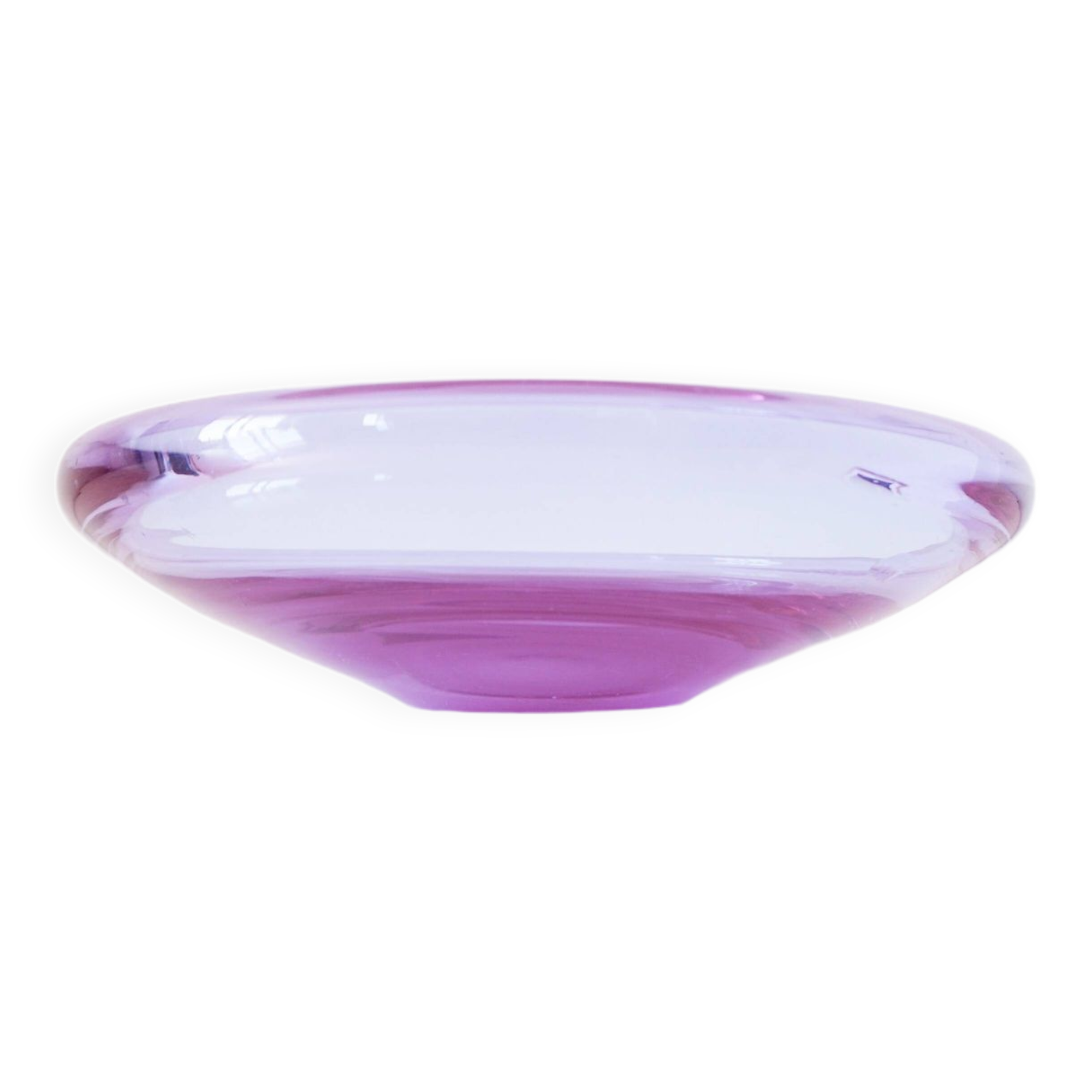 Large purple glass bowl 1970