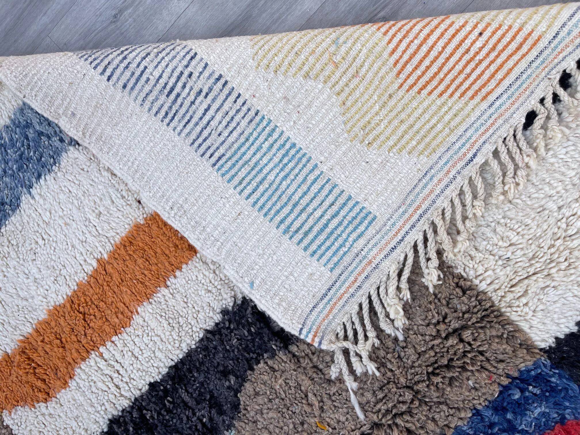 Authentic Moroccan wool rug handwoven, 250x150 cm