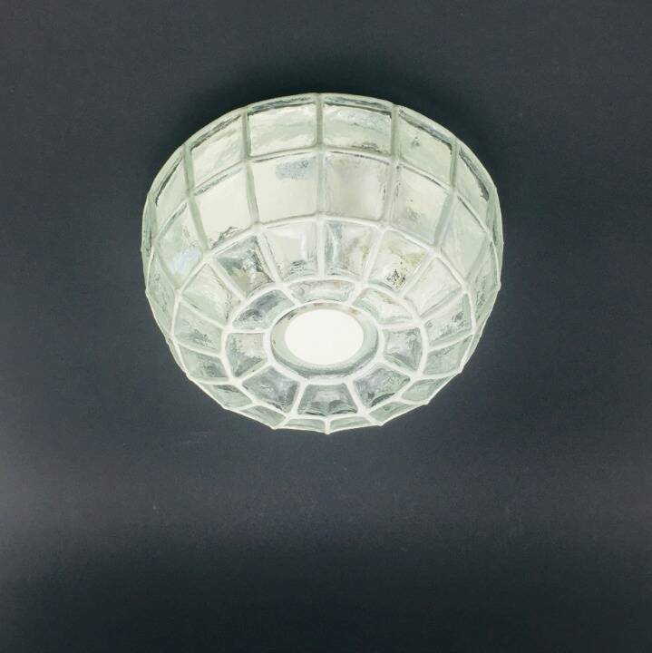 Mid Century Glass Ceiling Light From Limburg, Germany, 1960s/1970s