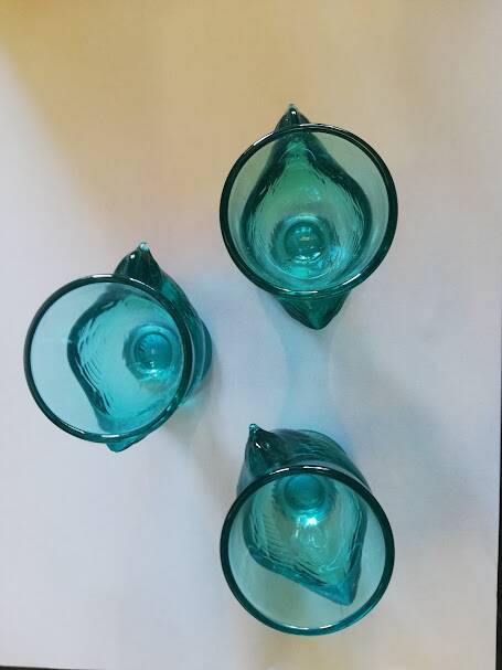 Lot de 3 coquetiers vintage en verre
