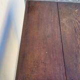 Antique 1900s Solid Oak Rustic Farmhouse Console Side Table