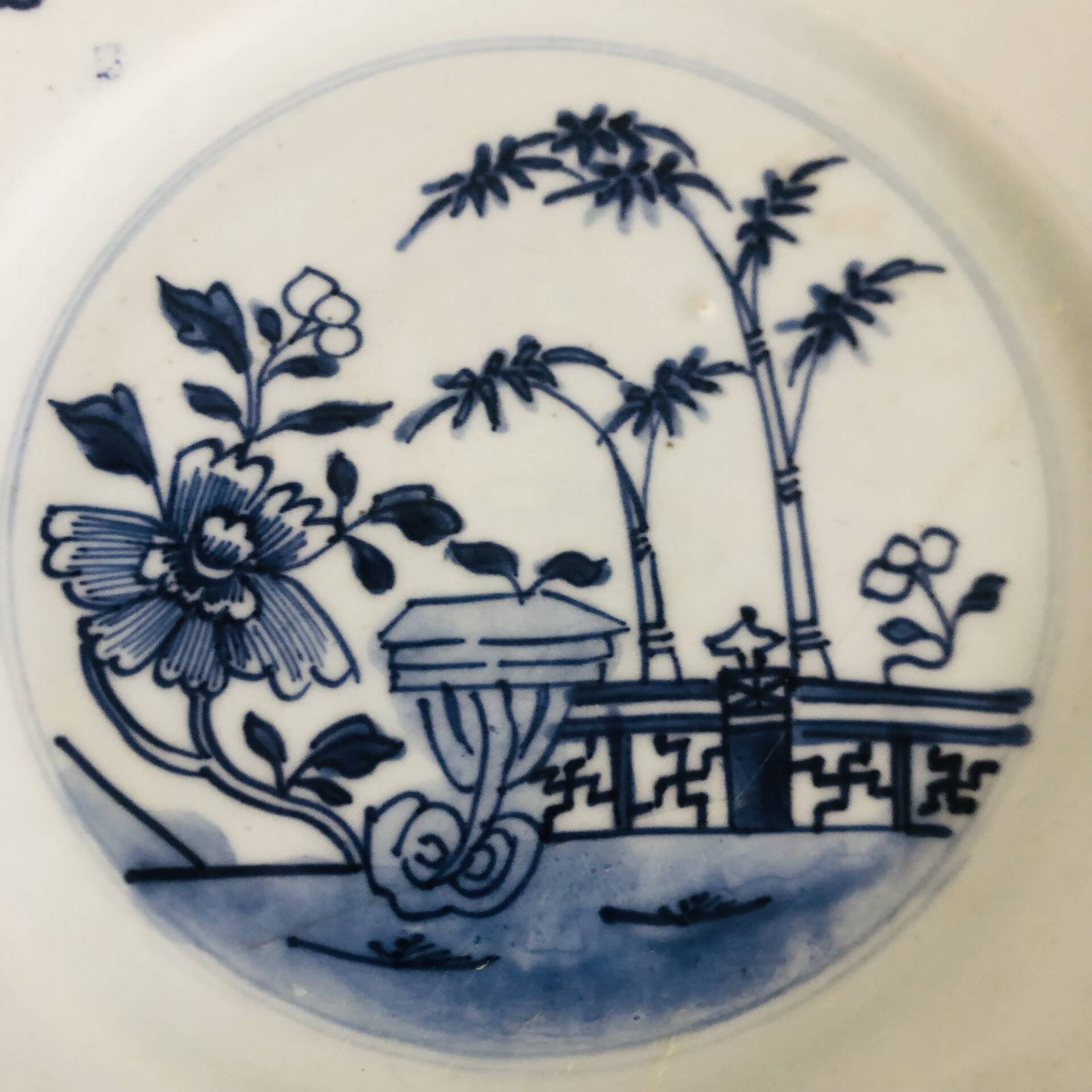 Blue and white porcelain plate from China