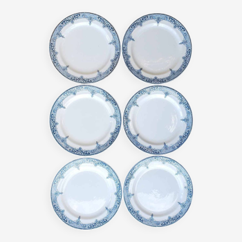 Set of 6 flat plates in Terre de Fer Saint-Amand & Hamage Atlantic model