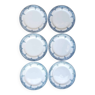 Set of 6 flat plates in Terre de Fer Saint-Amand & Hamage Atlantic model