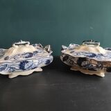 Set of 2 soup tureens, 19th century, Williams & Co. Crown china, Lily patte