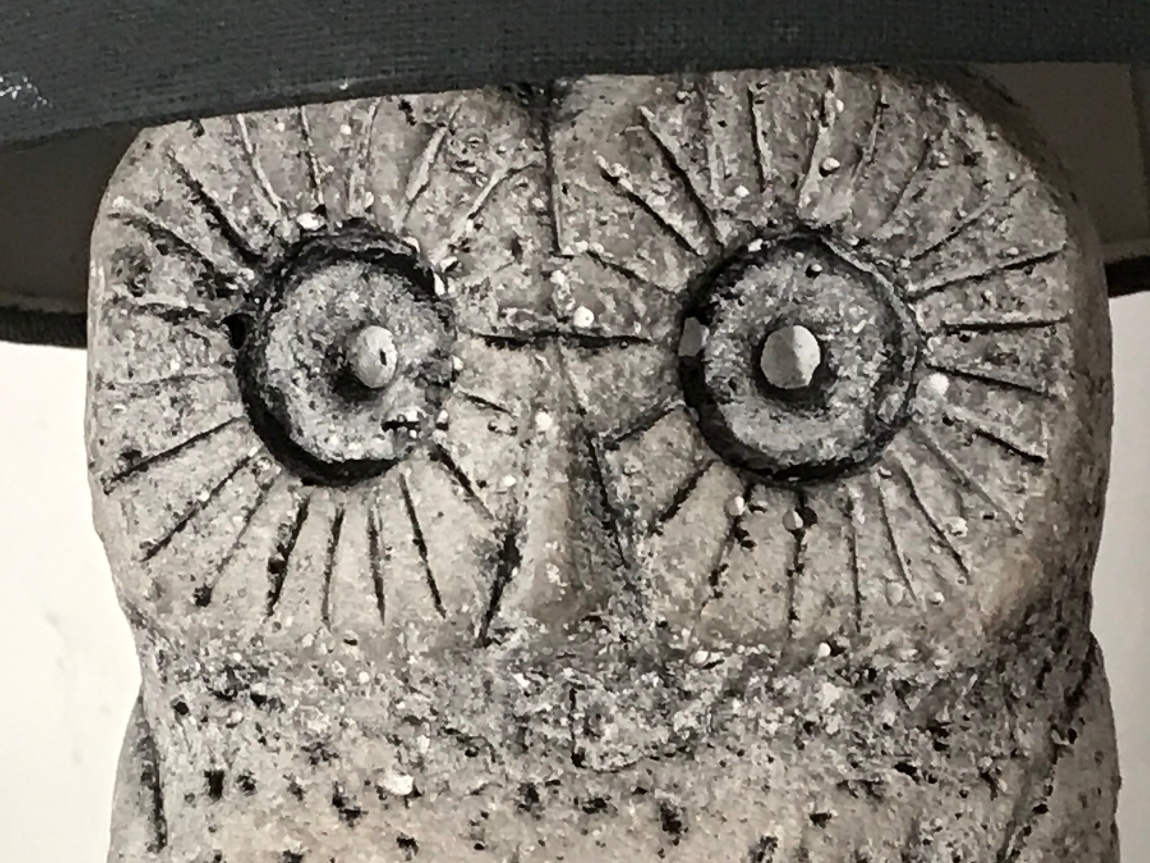 Vintage stone owl lamp