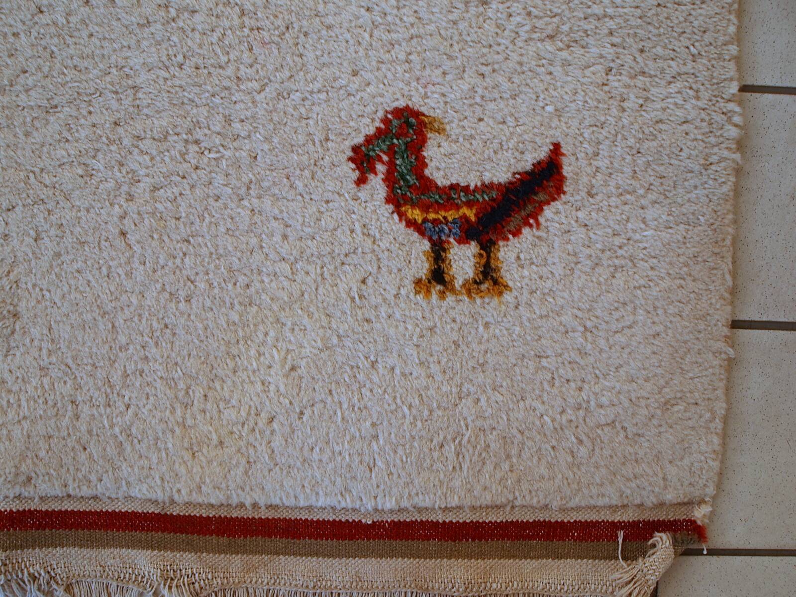 Tapis vintage fait main Gabbeh du Moyen-Orient 140cm x 215cm (1960s)