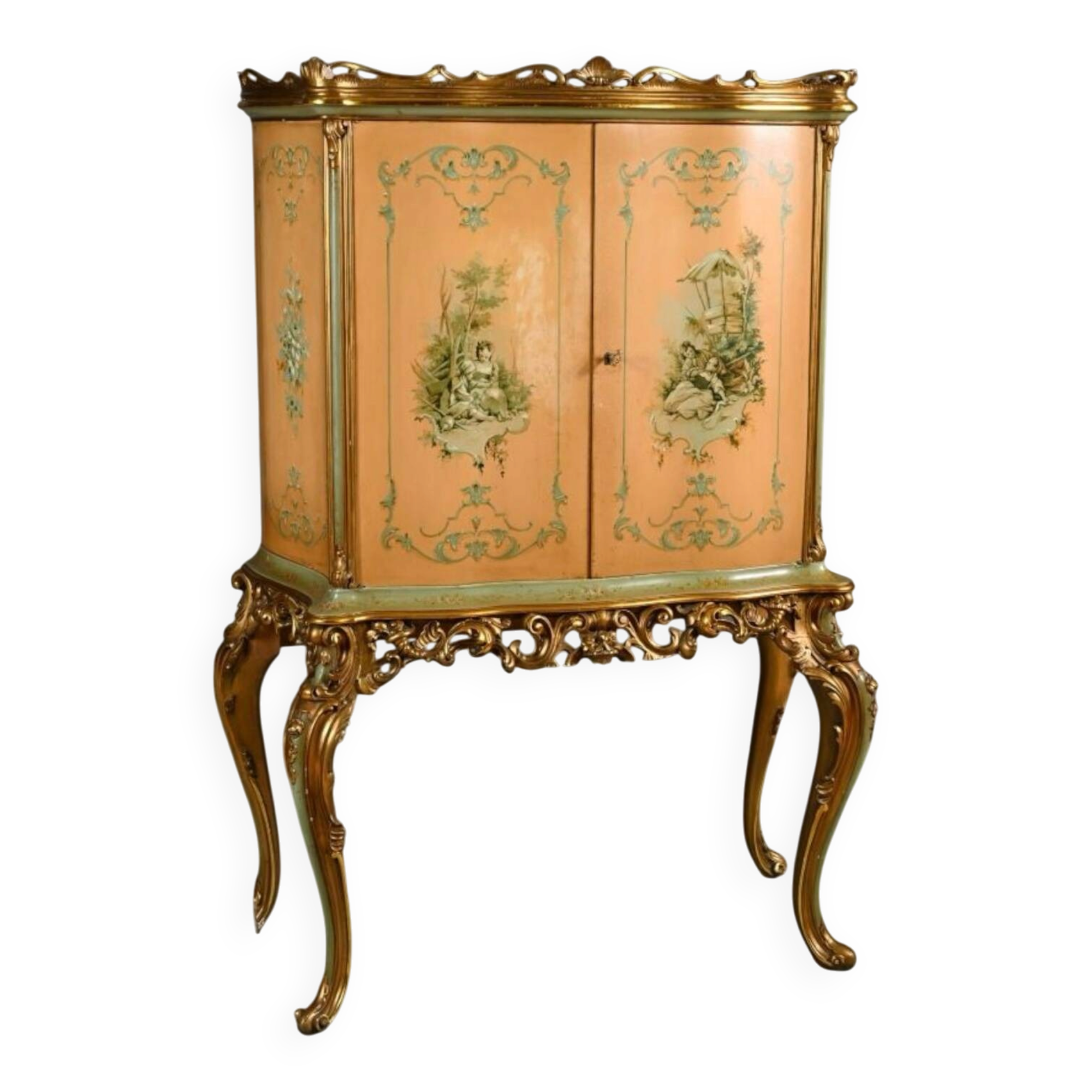Dressing table in Italian baroque style made of painted wood…