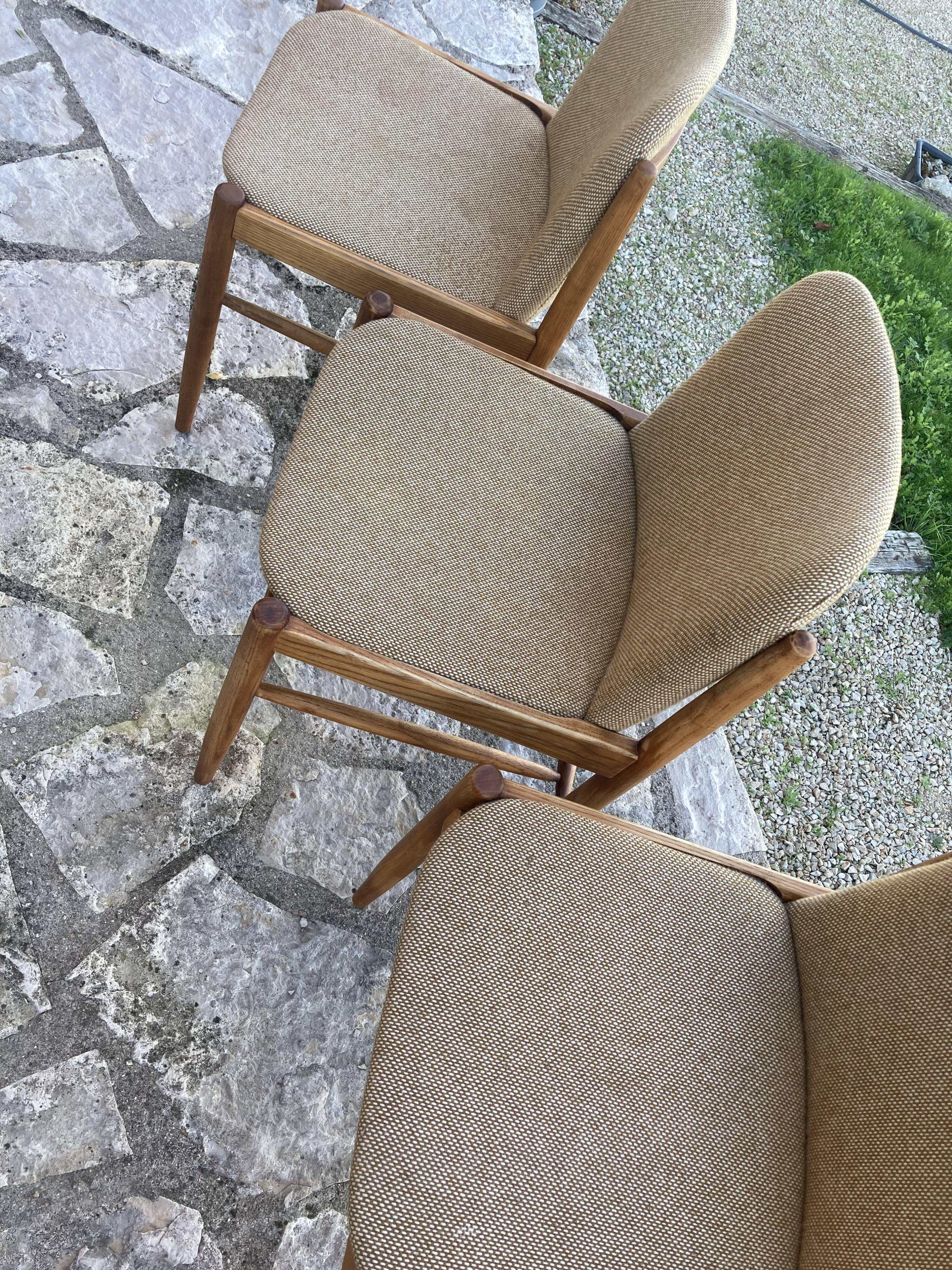 4 vintage Scandinavian style chairs