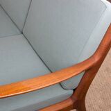 Danish 3-seater sofa in teak and new fabric, Senator model Ole Wanscher, France & Son.