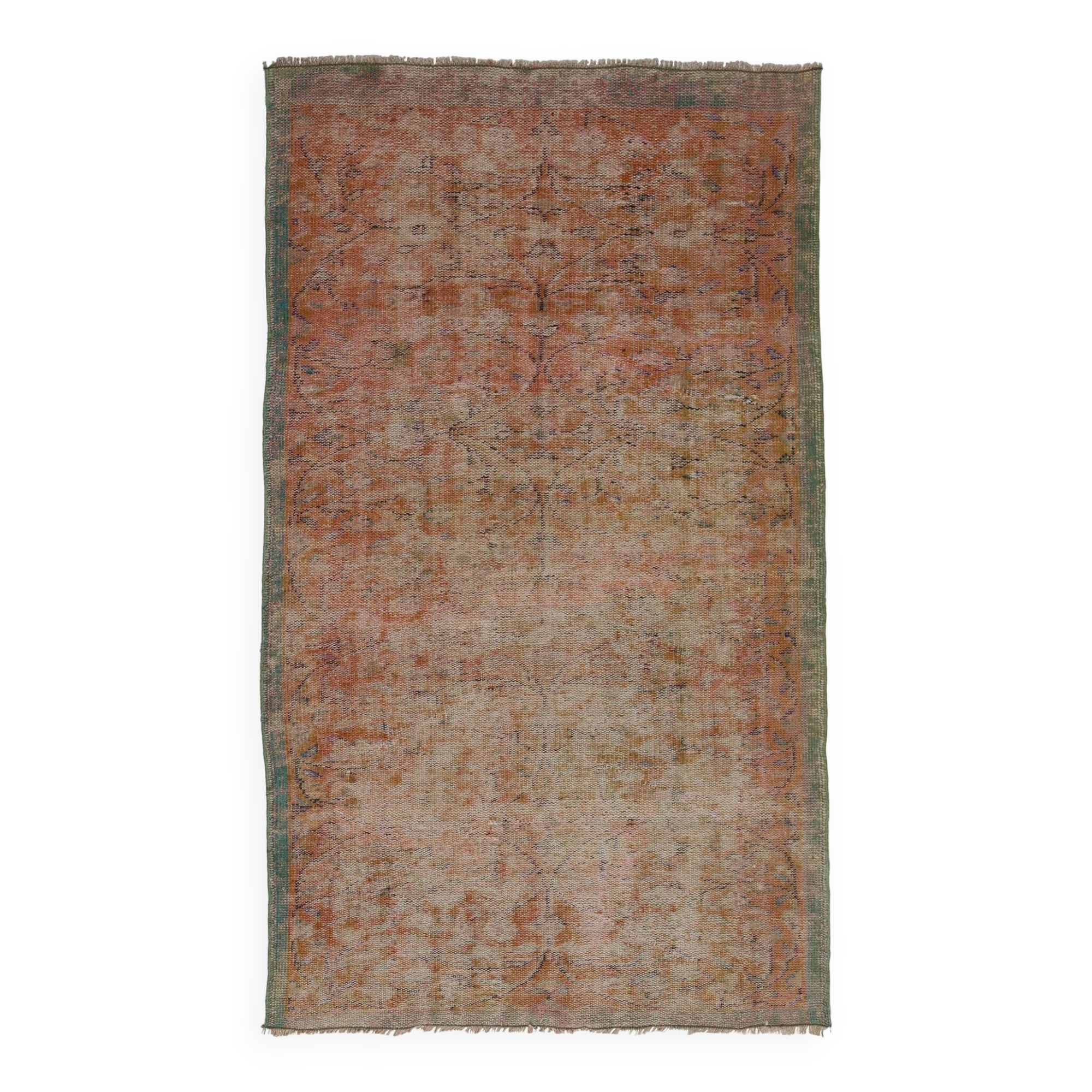 Turkish Anatolian Handmade Vintage Area Rug 200 cm x 100 cm