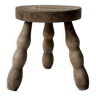 Wooden stool with twisted legs