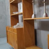 Scandinavian oak modular wall unit, 1960s