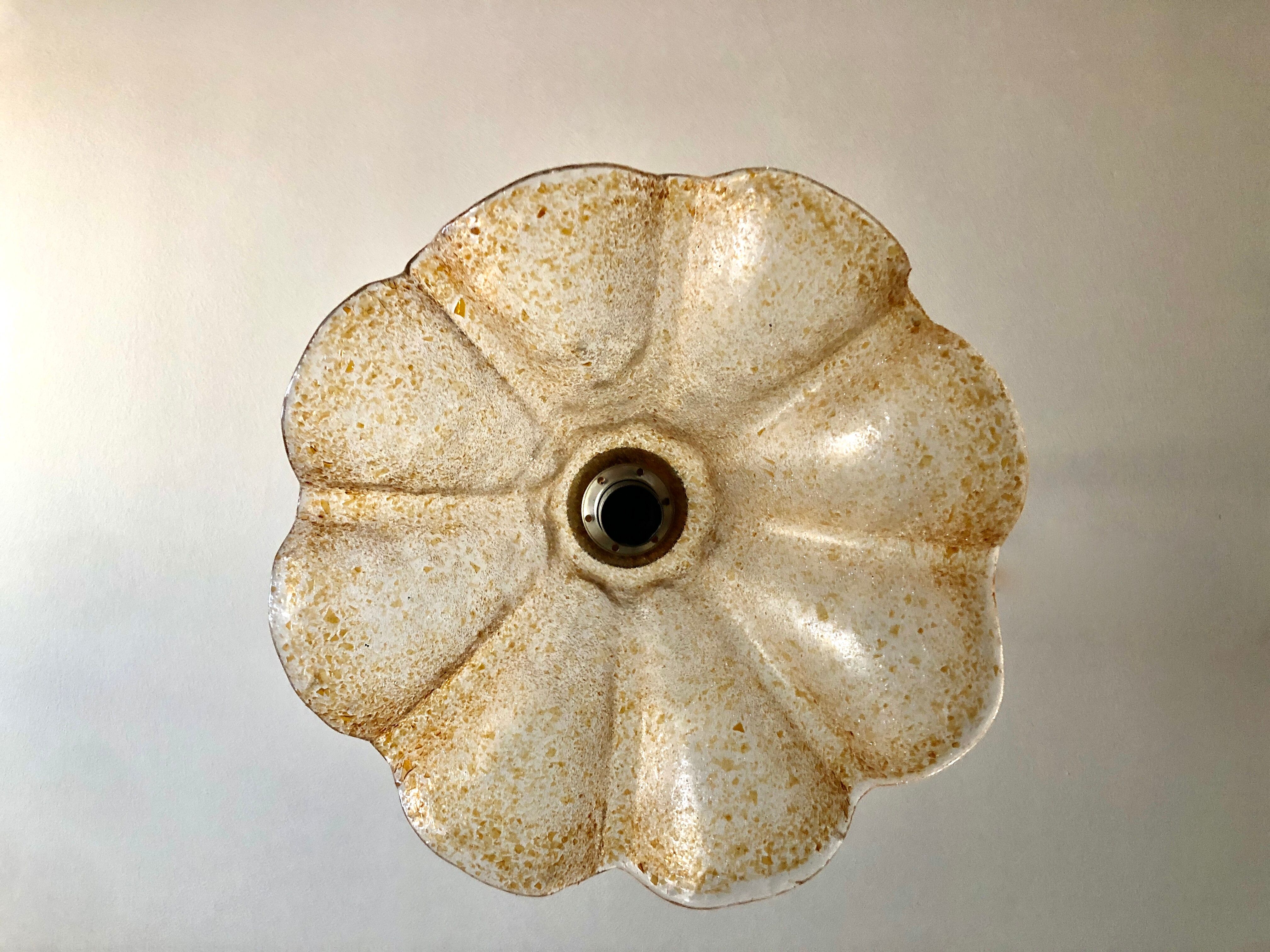 Suspension orange flower glass Murano 1960