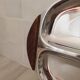 Plateau inox 18/10 poignées en bois multi compartiment Vintage