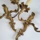 Antique Pair of Louis XV Style Gilt Metal Wall Sconces - 2 Lights