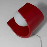 Lampe « orbe » de l'ère spatiale dans un boîtier en stratifié rouge, Italie, années 1960