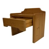 Vintage set of 2 pinewood bedside tables 70's minimalist design