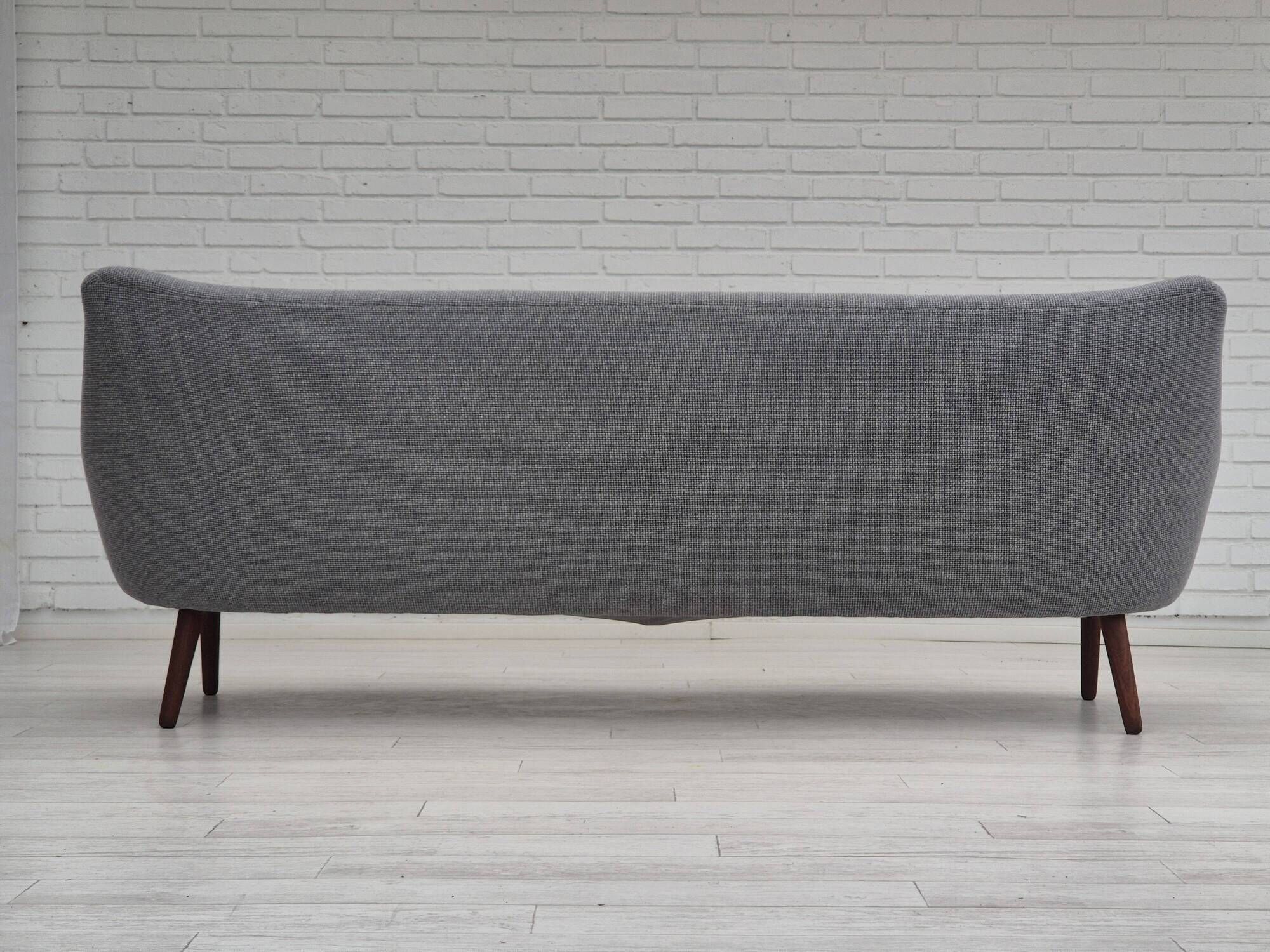 1960s, Danish sofa by Kurt Østervig model 58, completely reupholstered, furniture wool, teak wood.