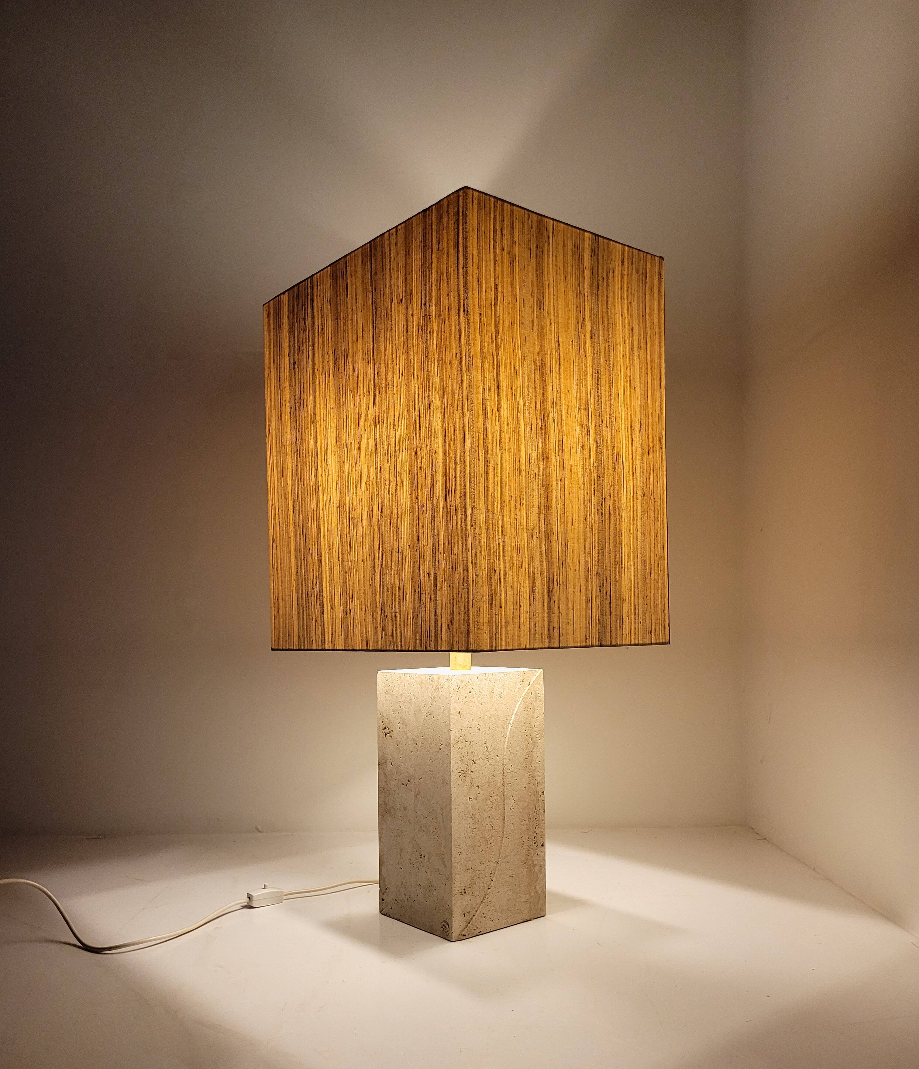 Travertine lamp by Peter Draenert, Germany 1970s