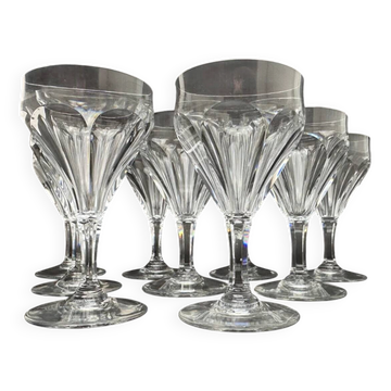 Baccarat, suite de 9 verres à porto modèle Duchesse de Dino