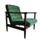 Mid century armchairs in green jacquard, by edmund homa, 1960s, set of two