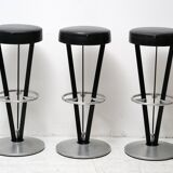Set of 3 designer bar stools 1980 akaba