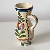 Korond single-flower vase, Hungarian ceramic, hand-painted - floral decoration