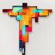 Vintage rare glass wall lamp 'Multi color'