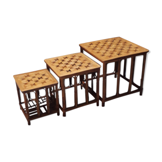 1940s marquetry nesting tables