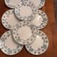 8 plates "flat" iron earth. Geranium.sarreguemine