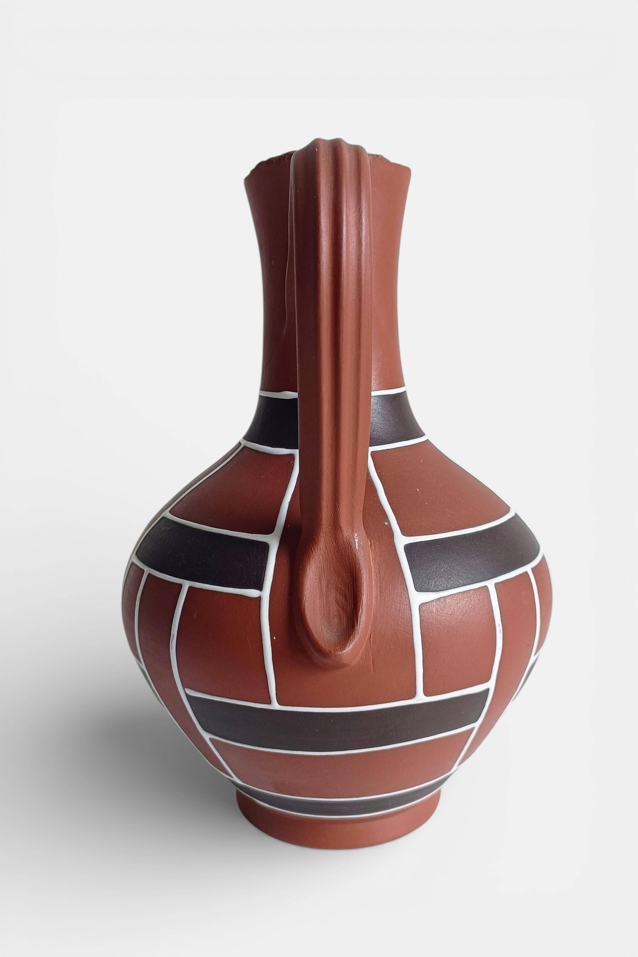 Mid-Century Modern Terracotta Pitcher by AKRU, West Germany, 1950s