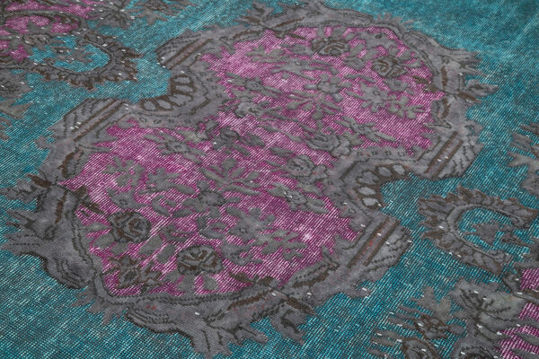 tapis fait à la main antique turc des années 1980 194 cm x 315 cm tapis fuchsia