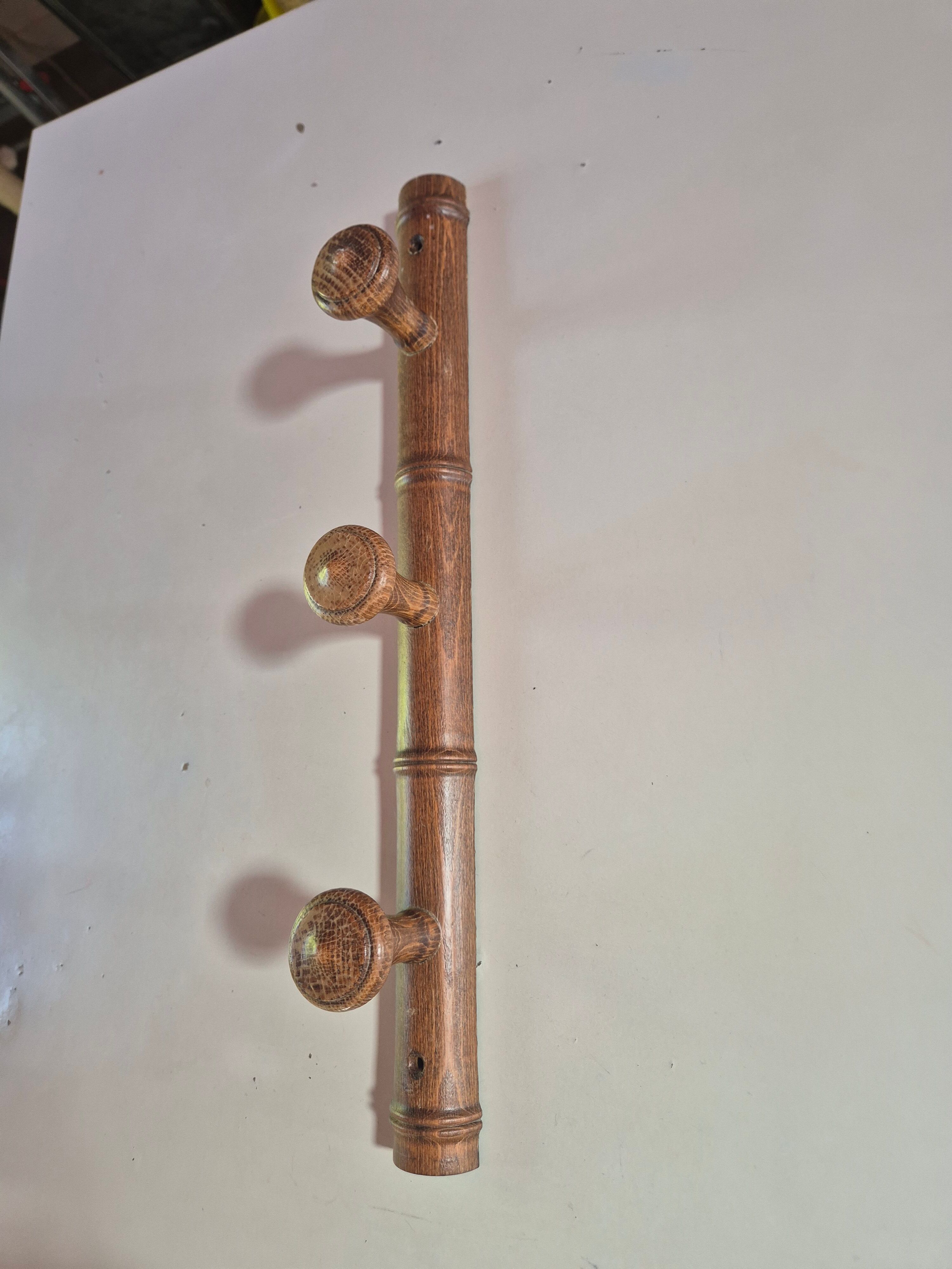coat rack made of 3 vintage wooden hooks