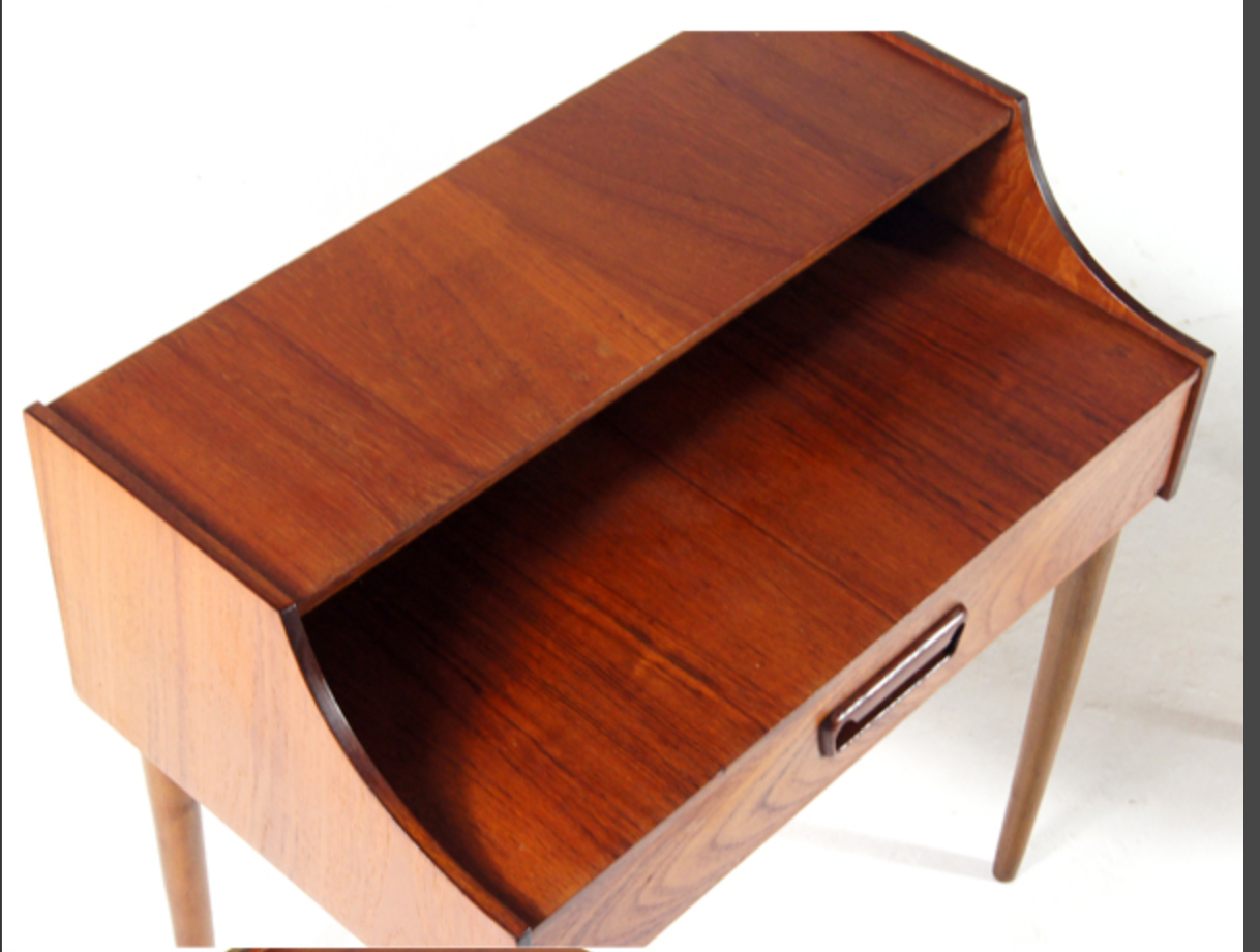 Pair of vintage Danish modern teak bedside tables