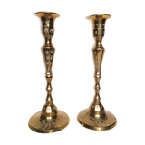 Pair of brass candle holders year 40