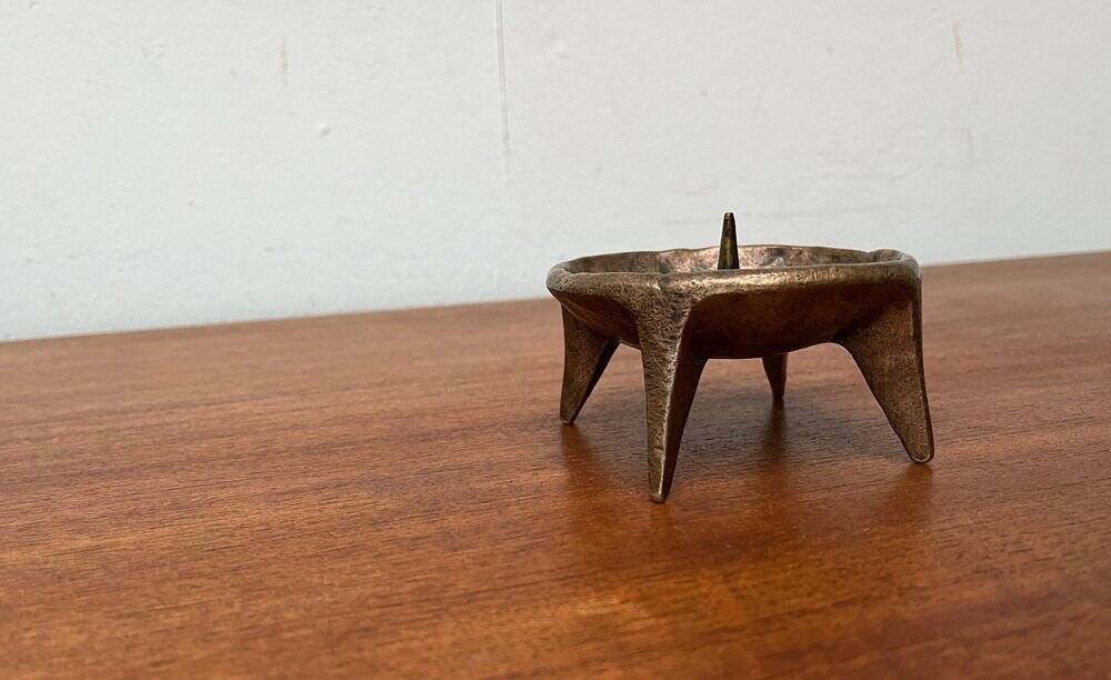 Brutalist Mid-Century Candle Holder in Bronze, 1960s