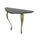 French Marble Console Ornate Brass Legs Baroque Style