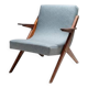 Fauteuil lounge moderne du milieu du siècle, fauteuil entièrement restauré, années 1950-1960
