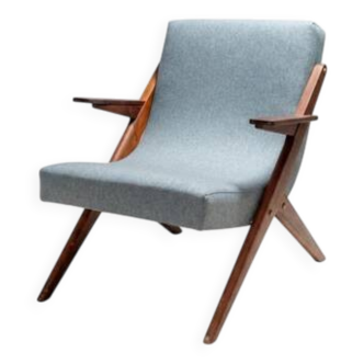 Mid-century modern lounge chair, fully restored armchair, 1950s–1960s
