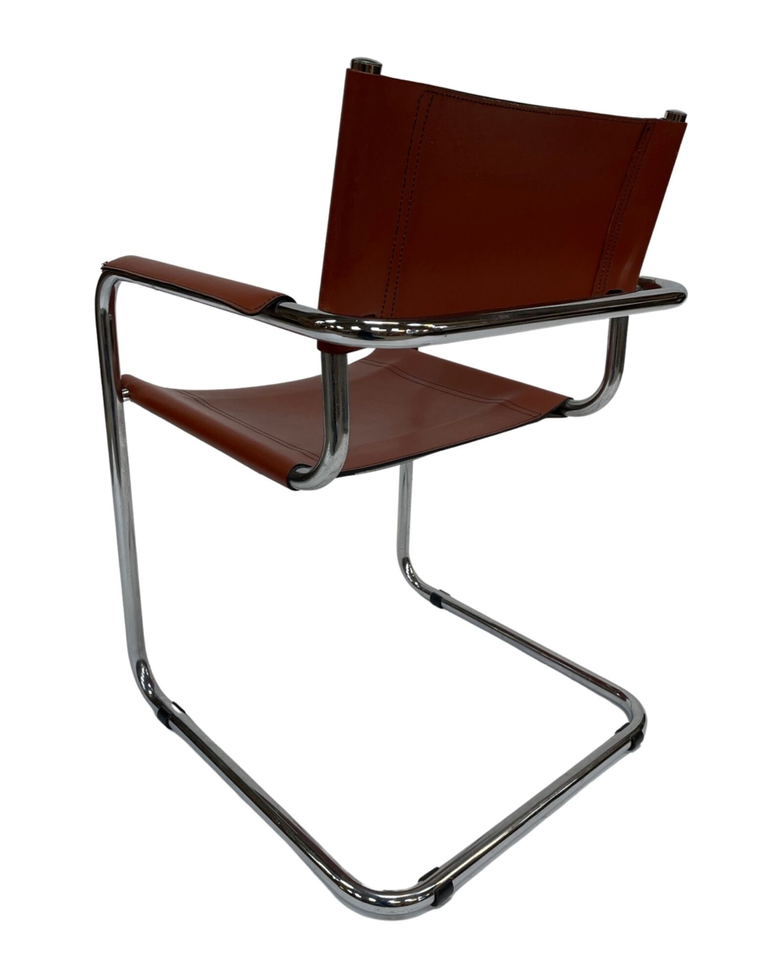 Set of 4 Bauhaus cantilever chairs cognac leather and chrome Design