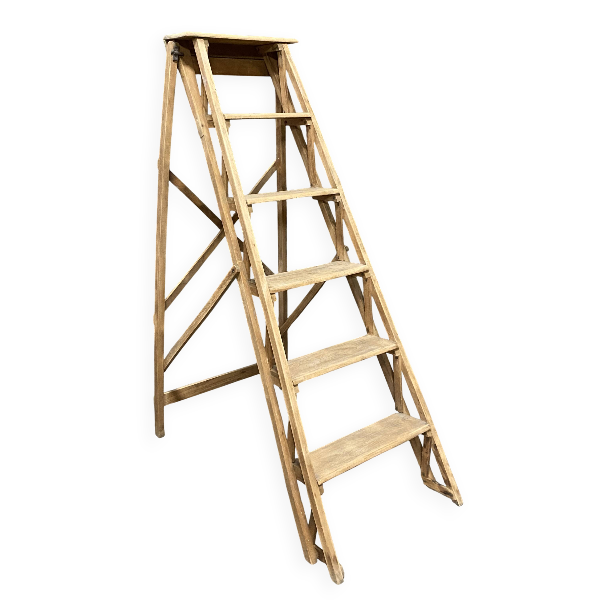 old wooden step stool