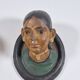 Pair of antique ceramic portrait busts from Rajasthan