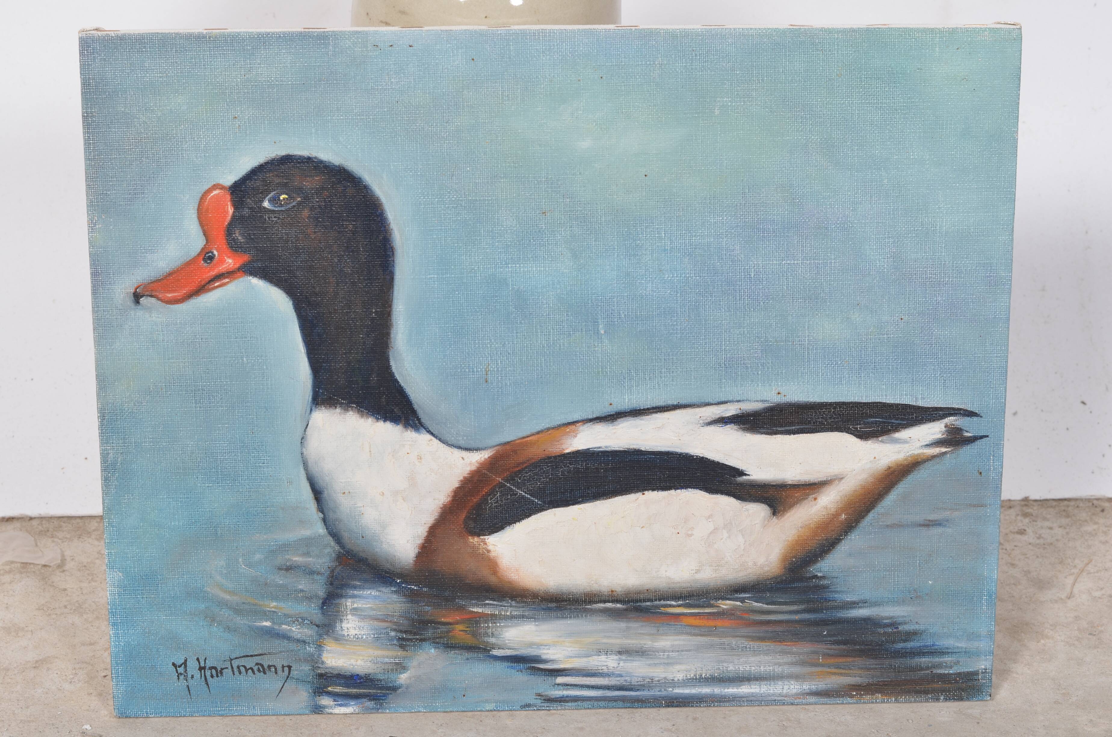 Huile sur toile canard